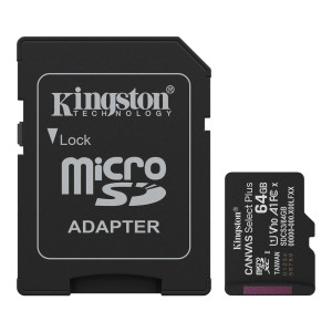 Карта пам'яті microSDXC Kingston 64GB Canvas Select Plus Class 10 UHS-I + SD-адаптер (SDCS3/64GB)