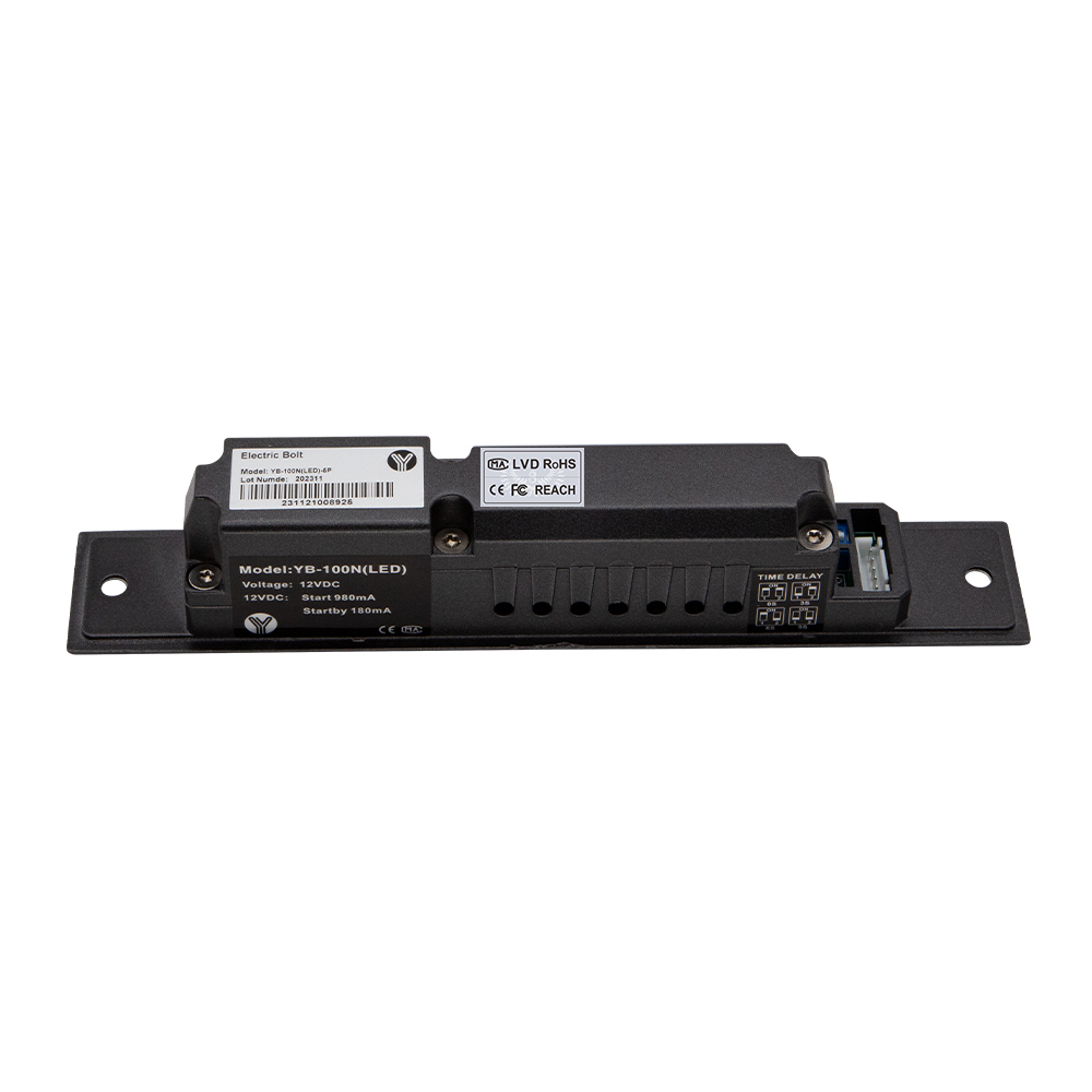 Электроригельный замок Yli Electronic YB-100N(LED)-8P с LED индикацией и таймером задержки