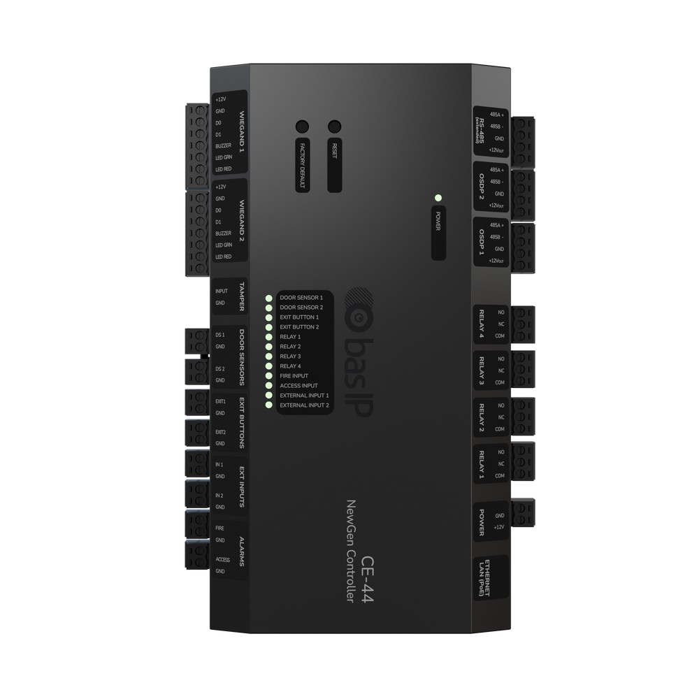 Сетевой контроллер Bas-IP CE-44P Black для 2 дверей