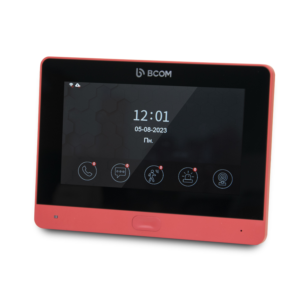 Комплект Wi-Fi видеодомофонa BCOM BD-760FHD/T Red с поддержкой Tuya Smart + BT-400FHD Black