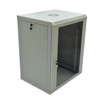 Шафа серверна SteelNet 18U 600 x 600 для мережевого обладнання (скло, сірий)
