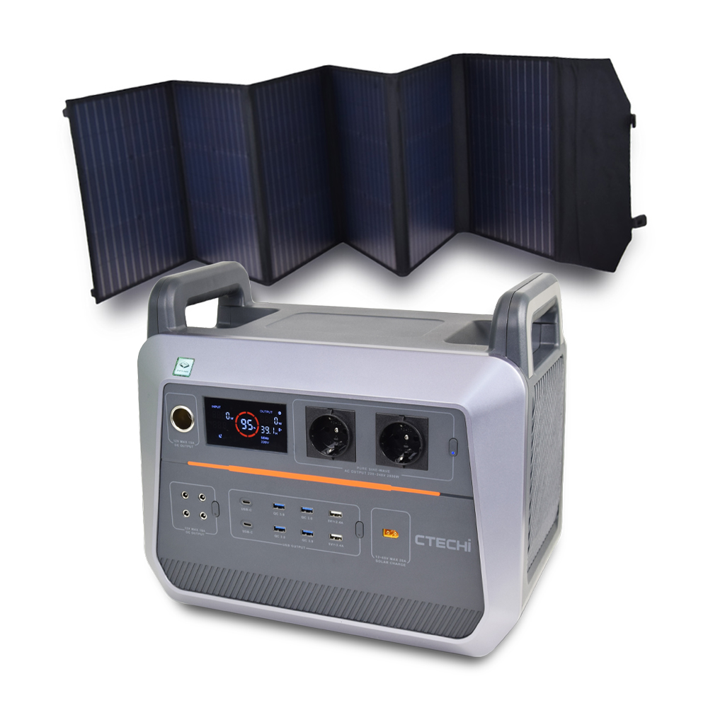 Комплект зарядная станция CTECHI PPS-ST2000+ солнечная панель New Energy Technology 200W Solar Charger