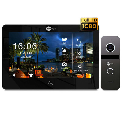 Комплект відеодомофона NeoLight Mezzo HD WF Black/SOLO FHD Graphite