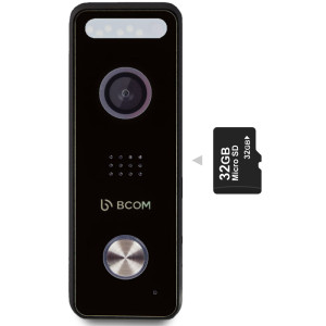 Комплект відеопанелі BCOM BT-400FHD/T Black SD з підтримкою Tuya Smart з вбудованою картою пам'яті на 32 ГБ