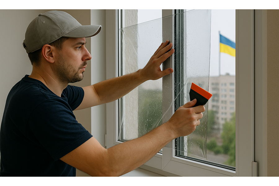 Поклейка бронепленки на окна