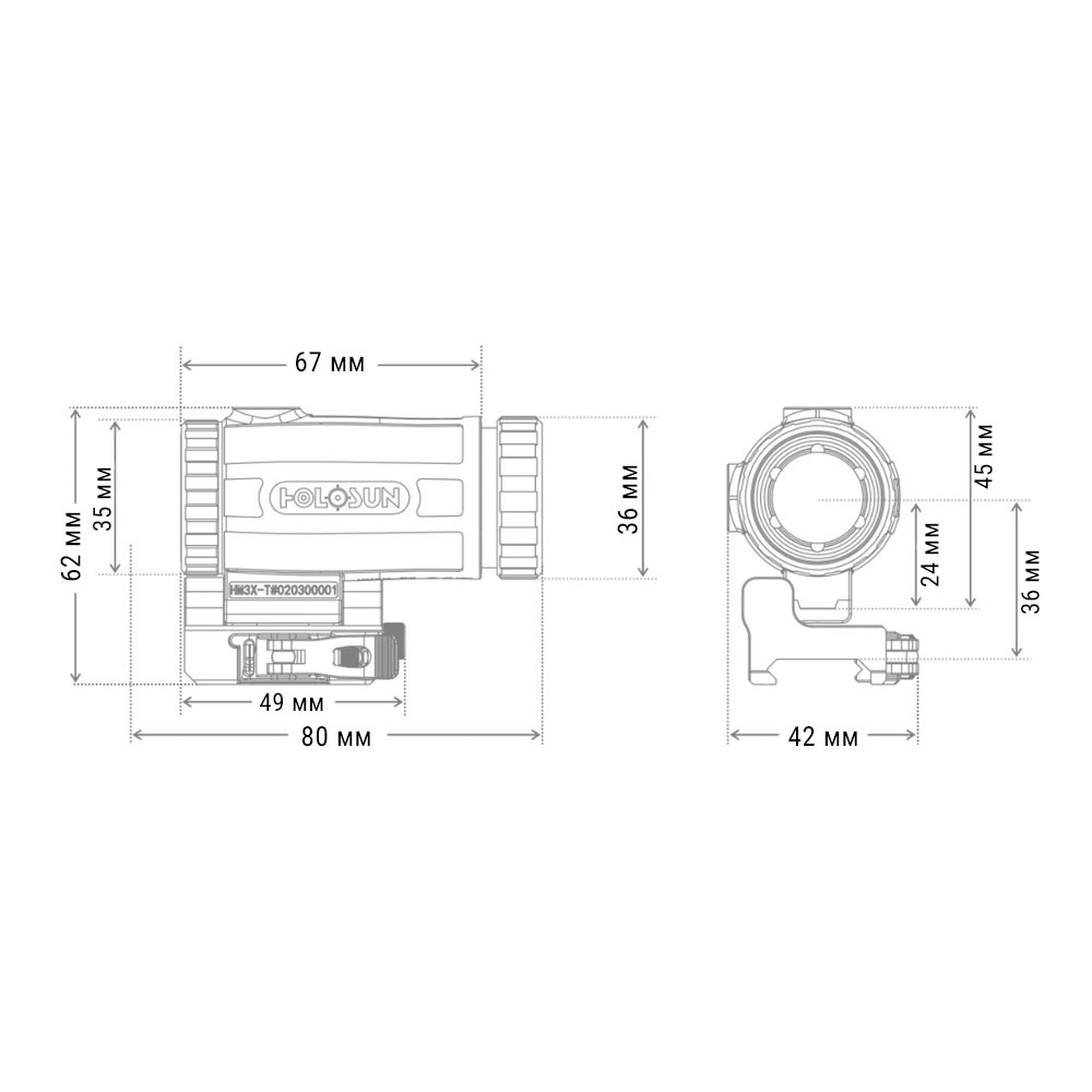 Збільшувач HOLOSUN HM3XT 3x magnifier
