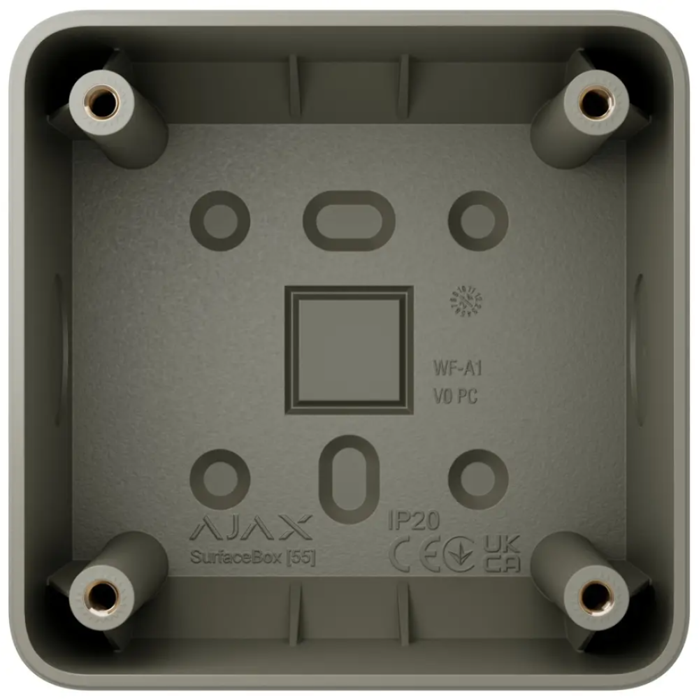 Коробка Ajax SurfaceBox olive для зовнішнього монтажу одного пристрою LightSwitch чи Outlet