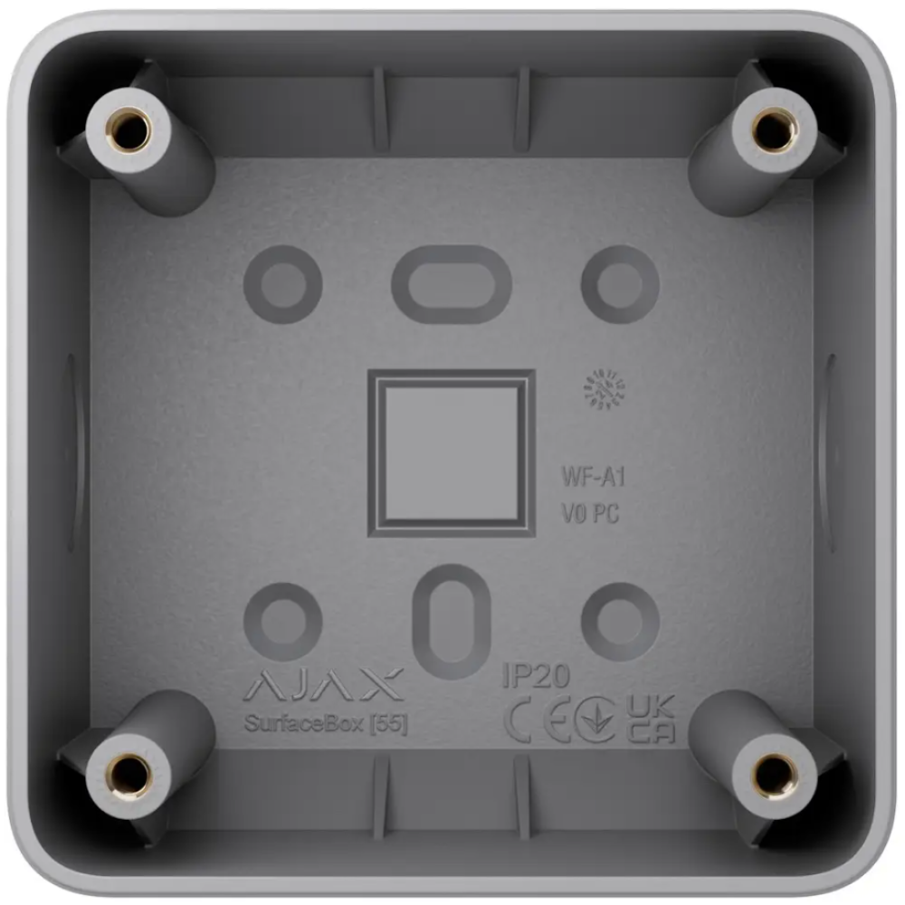 Коробка Ajax SurfaceBox fog для зовнішнього монтажу одного пристрою LightSwitch чи Outlet