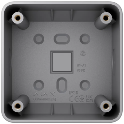 Коробка Ajax SurfaceBox fog для зовнішнього монтажу одного пристрою LightSwitch чи Outlet