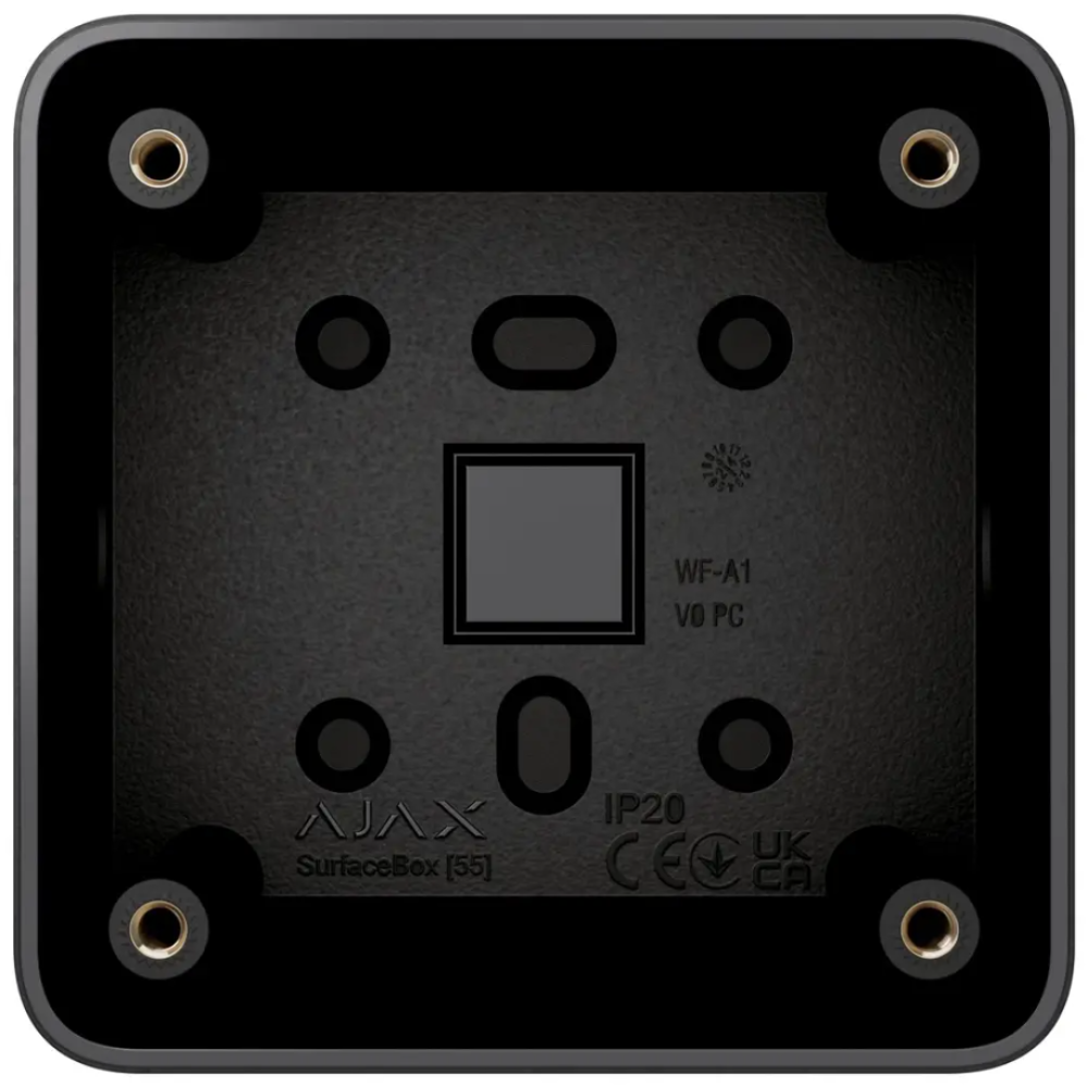 Коробка Ajax SurfaceBox black для зовнішнього монтажу одного пристрою LightSwitch чи Outlet