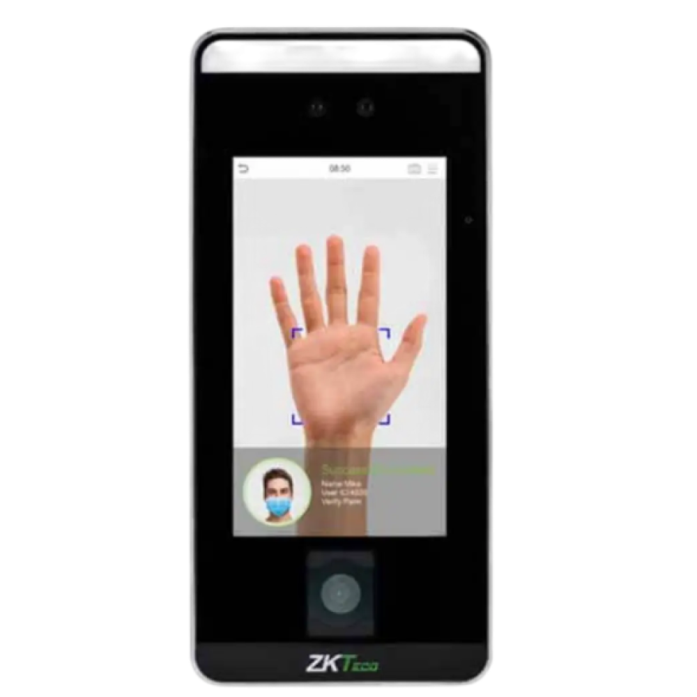 Біометричний термінал розпізнавання облич і долоней ZKTeco SpeedFace-V5L[QR]