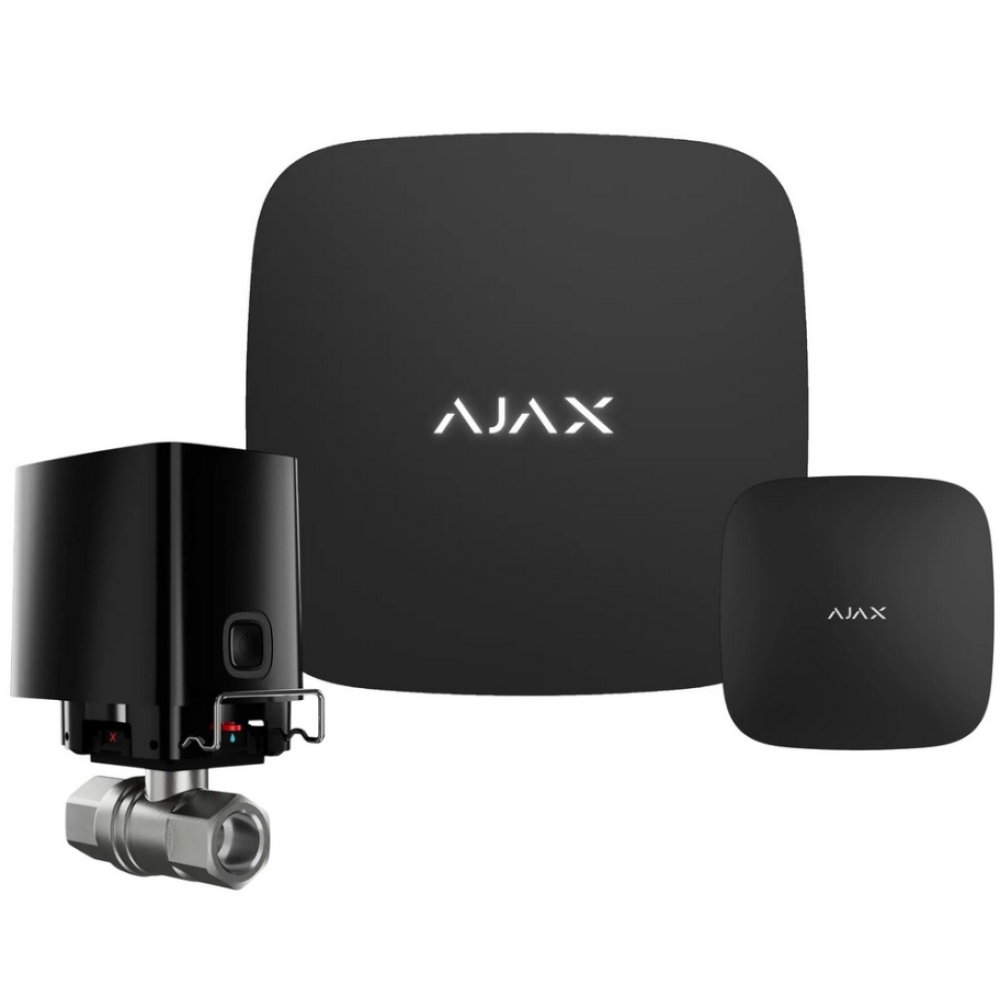 Система запобігання затопленню Ajax Hub 2 (2G) Jeweller + WaterStop [1/2] (DN 15) + LeaksProtect black