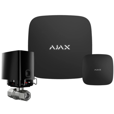 Система запобігання затопленню Ajax Hub 2 (2G) Jeweller + WaterStop [1/2] (DN 15) + LeaksProtect black