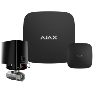 Система запобігання затопленню Ajax Hub 2 (2G) Jeweller + WaterStop 1  (DN 25) + LeaksProtect black