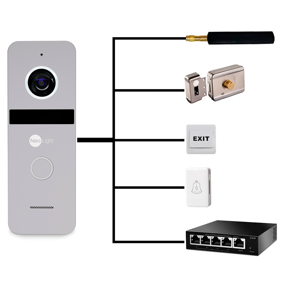 2 МП IP-відеопанель NeoLight SOLO IPW Silver