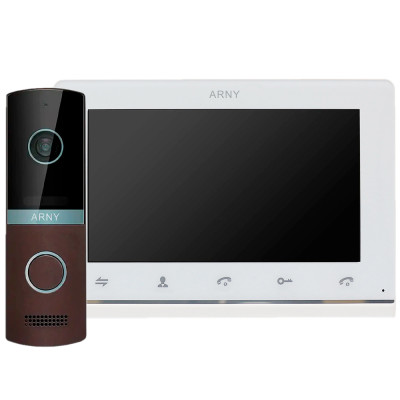 Комплект відеодомофона ARNY AVD-7123 (AVD-710 2Мп + AVP-NG230 2Мп) White + Brown