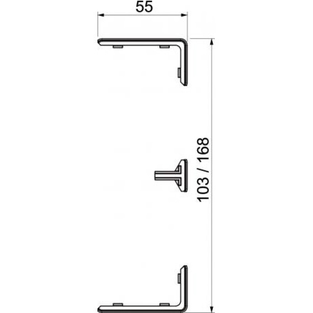 Накладка на стык OBO Bettermann 100x53 мм, 165x53 мм Rapid 45 / ПК / АБС 6113020