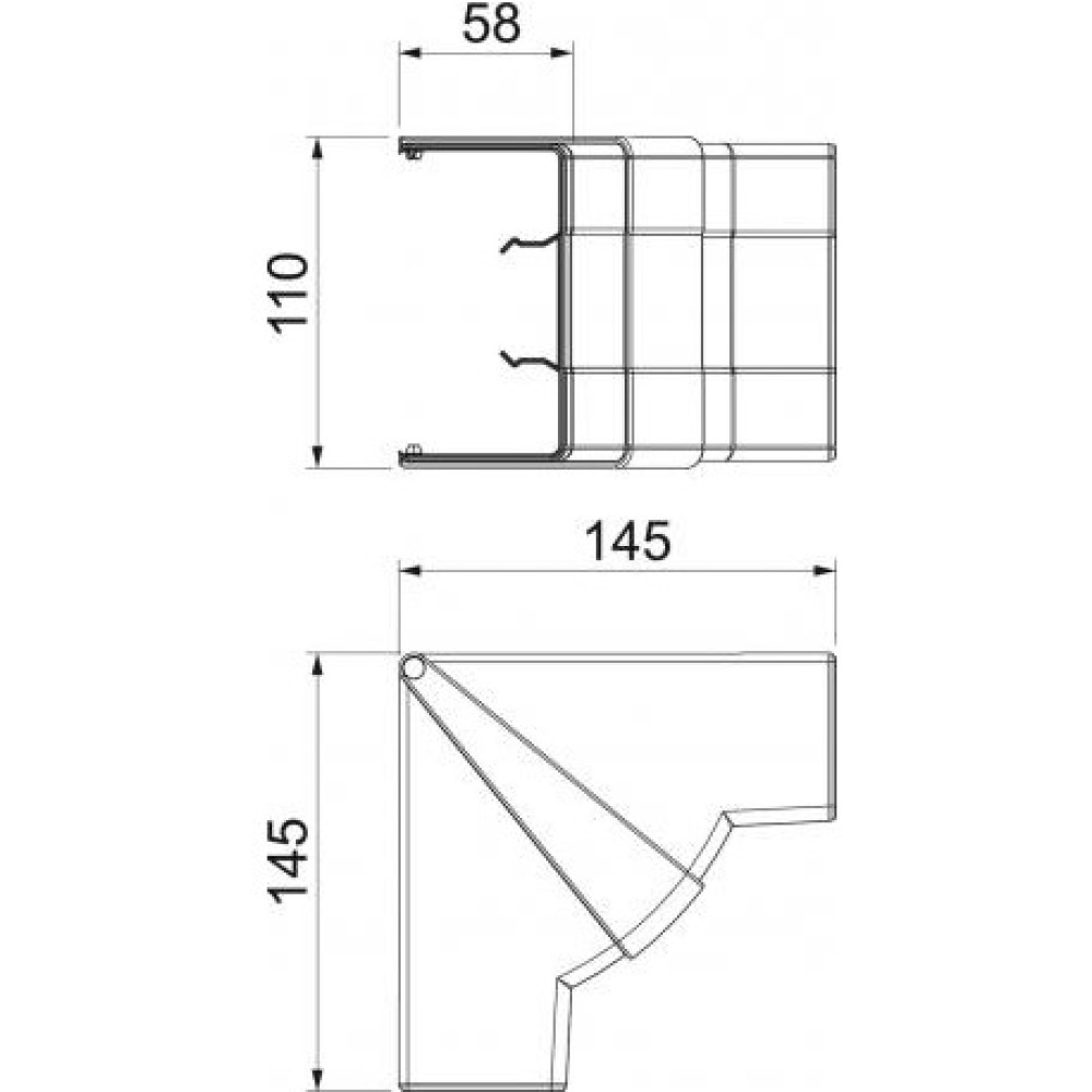Внутренний регулируемый угол OBO Bettermann 100x53 мм Rapid 45 GK-53100 (6113070)
