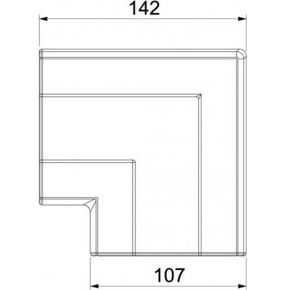 Крышка плоского угла OBO Bettermann 100x53 мм Rapid 45 / ПК / АБС 6113090