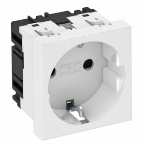Розетка OBO Bettermann modul 45 с заземлением и заслонками, 250 В, 16 А, белая