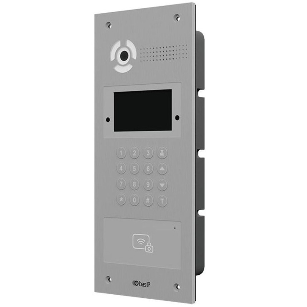 Виклична IP-панель Bas-IP AA-07FBI silver багатоабонентська зі зчитувачем UKEY та розпізнаванням облич