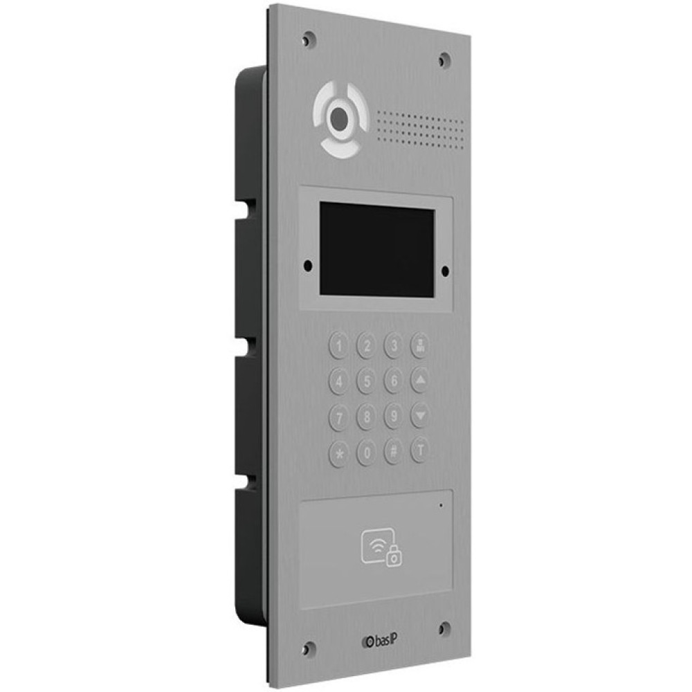 Виклична IP-панель Bas-IP AA-07FBI silver багатоабонентська зі зчитувачем UKEY та розпізнаванням облич