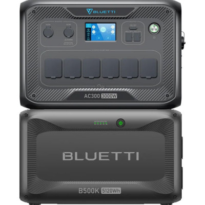 Зарядная станция Bluetti AC300 + аккумуляторный модуль B500K 3000 Вт / 5120 Вт·ч 