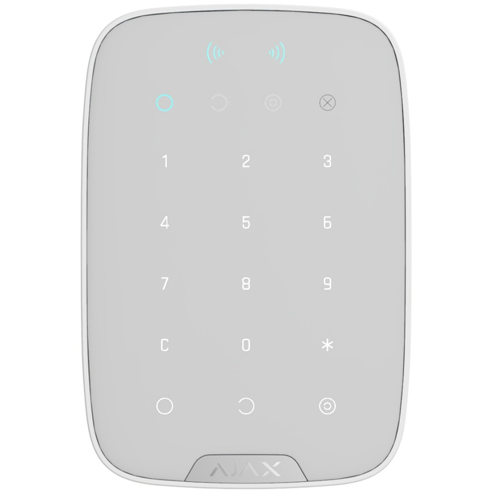 Беспроводная сенсорная клавиатура Ajax KeyPad Plus Jeweller white  (38253.83.WH1)