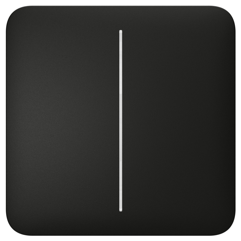 Умный двухклавишный выключатель света Ajax LightSwitch 2-gang Jeweller black