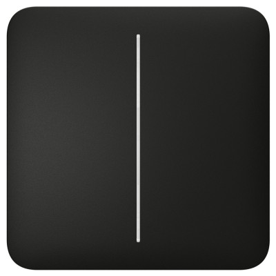 Умный двухклавишный выключатель света Ajax LightSwitch 2-gang Jeweller black