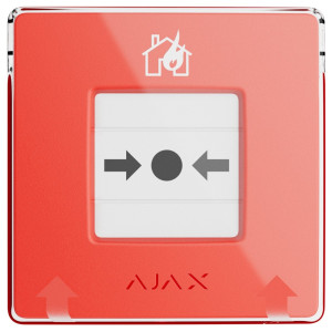 Беспроводная настенная кнопка Ajax ManualCallPoint Jeweller (Red) для активации пожарной тревоги вручную  (60815.171.NC1)