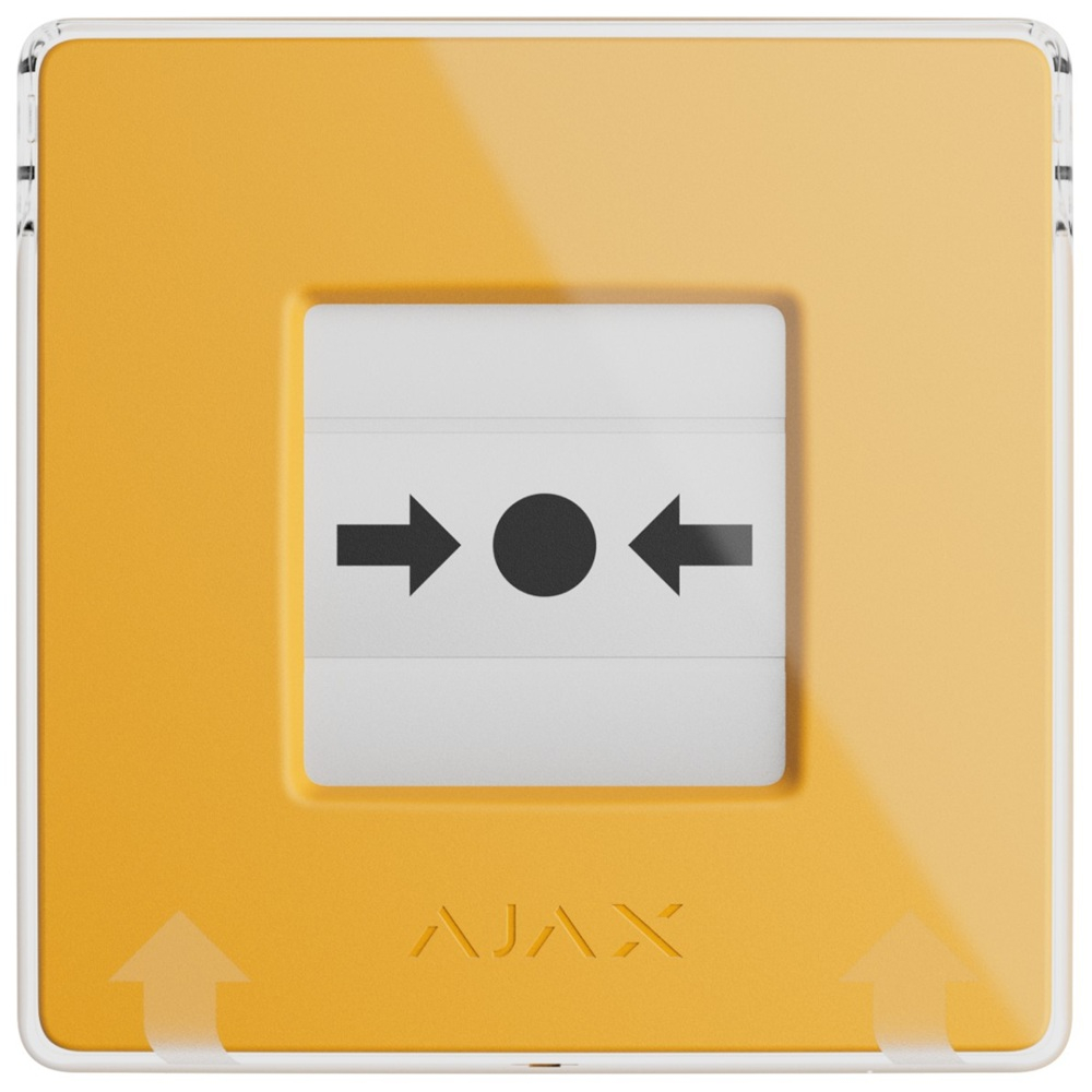 Беспроводная программируемая кнопка Ajax ManualCallPoint Jeweller (Yellow) с механизмом сброса   (87651.171.NC1)