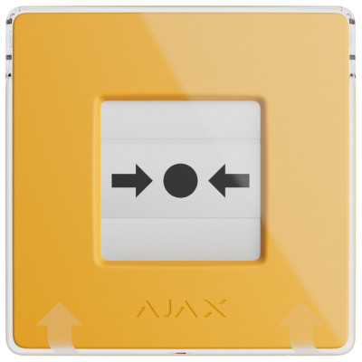 Беспроводная программируемая кнопка Ajax ManualCallPoint Jeweller (Yellow) с механизмом сброса   (87651.171.NC1)