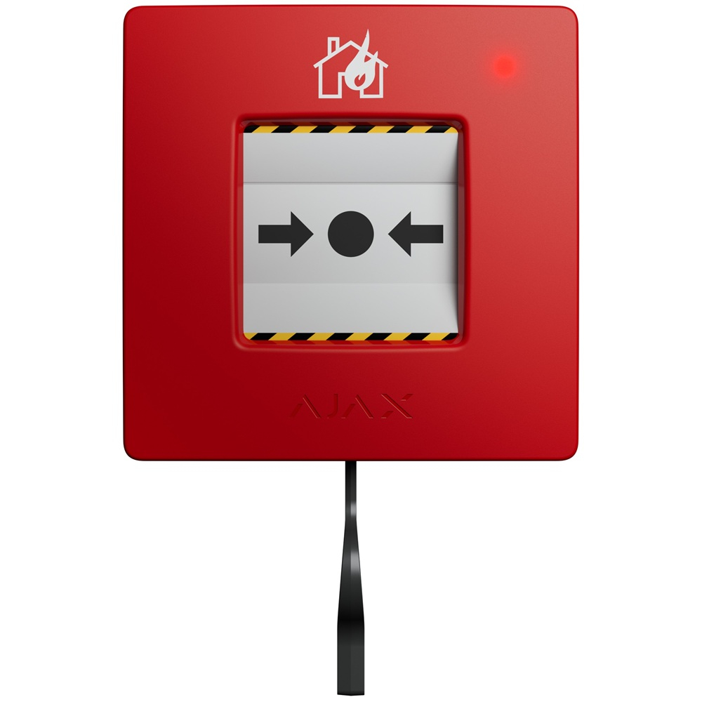 Беспроводная настенная кнопка Ajax ManualCallPoint Jeweller (Red) для активации пожарной тревоги вручную  (60815.171.NC1)