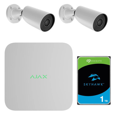 Комплект IP відеоспостереження Ajax BulletCam 2 Video Kit (5 MP/2.8 mm) + HDD