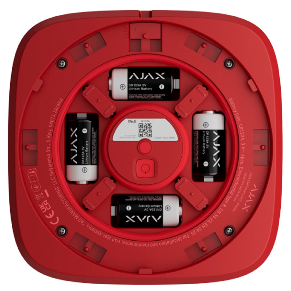 Бездротовий пожежний оповіщувач Ajax EN54 FireProtect (Sounder/VAD) "ВИХІД" Red адресний, світлозвуковий (161306.279.RD1)