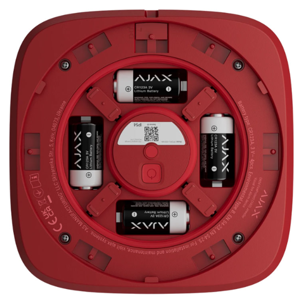 Беспроводной пожарный оповещатель Ajax EN54 FireProtect (VAD) ПОЖЕЖА Red, адресный, световой (161315.277.RD1)