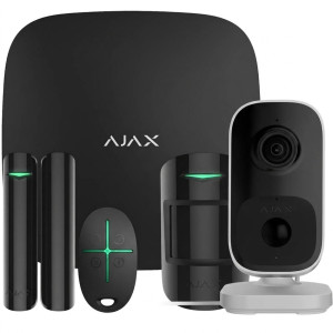 Комплект бездротової сигналізації Ajax StarterKit black + Wi-Fi камера IndoorCam white