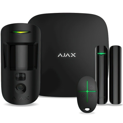 Комплект беспроводной сигнализации Ajax StarterKit Cam Plus black с фотофиксацией тревог (117596.66.BL1)