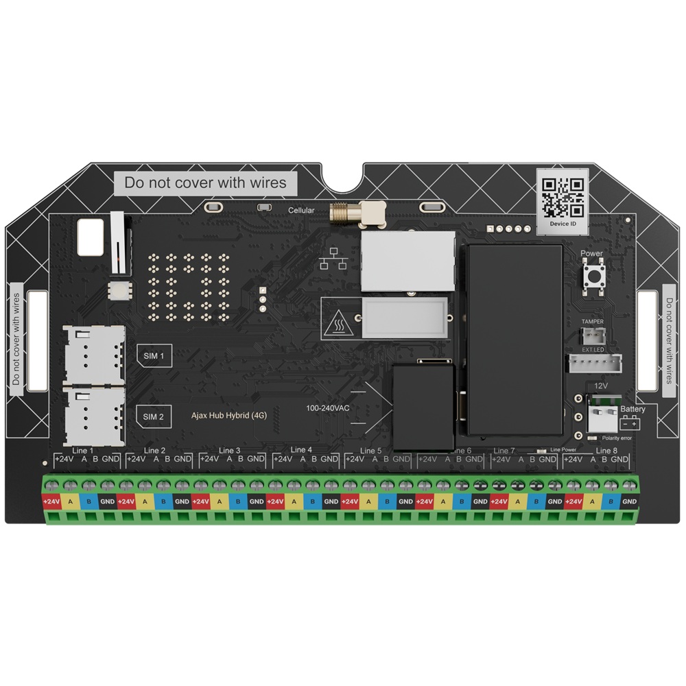 Гибридная централь Ajax Superior Hub Hybrid (4G) (without casing) с поддержкой фотоверификации (124104.267.NC)