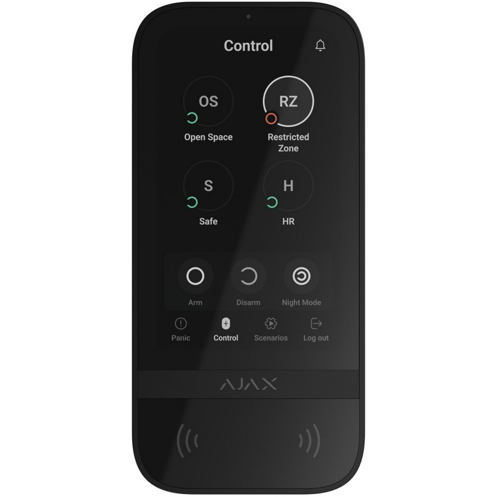 Бездротова клавіатура Ajax KeyPad TouchScreen Jeweller black з сенсорним екраном  (58454.148.BL1)
