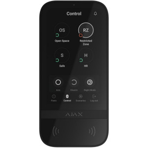 Бездротова клавіатура Ajax KeyPad TouchScreen Jeweller black з сенсорним екраном  (58454.148.BL1)