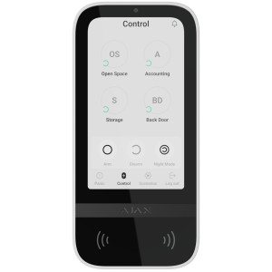 Бездротова клавіатура Ajax KeyPad TouchScreen Jeweller white з сенсорним екраном  (58455.148.WH1)
