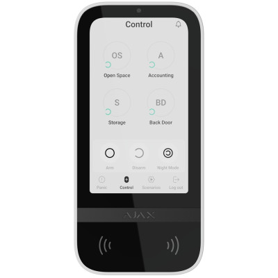 Бездротова клавіатура Ajax KeyPad TouchScreen Jeweller white з сенсорним екраном  (58455.148.WH1)