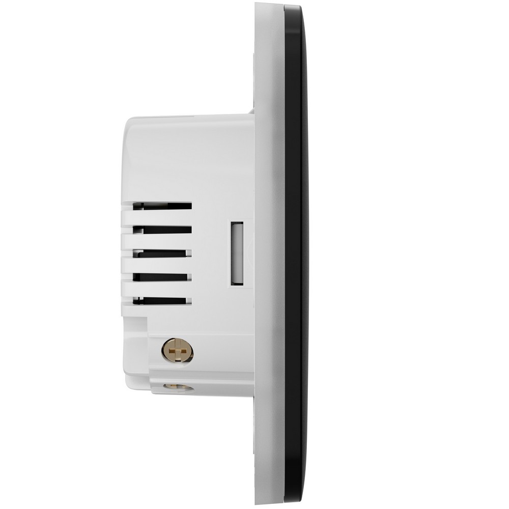 Умный сенсорный двухклавишный проходной выключатель света Ajax LightSwitch (2-gang/2-way) Jeweller black