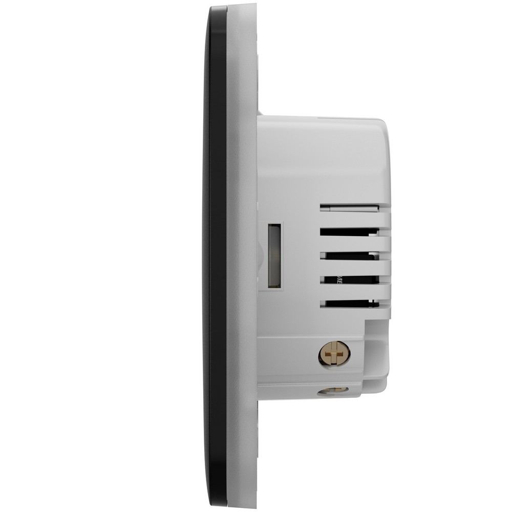 Умный сенсорный двухклавишный проходной выключатель света Ajax LightSwitch (2-gang/2-way) Jeweller black