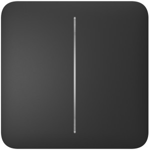 Умный сенсорный двухклавишный проходной выключатель света Ajax LightSwitch (2-gang/2-way) Jeweller graphite