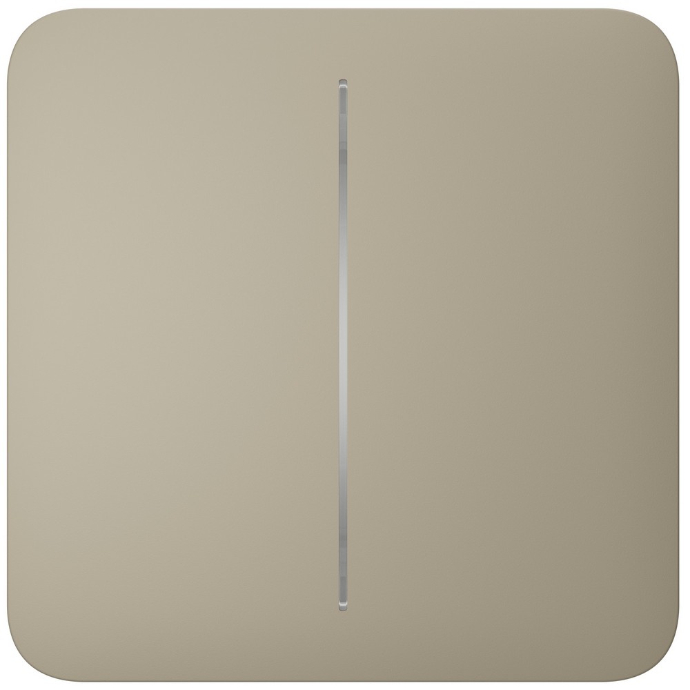 Умный сенсорный двухклавишный проходной выключатель света Ajax LightSwitch (2-gang/2-way) Jeweller ivory