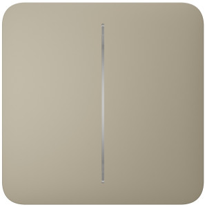 Розумний сенсорний двоклавішний прохідний вимикач світла Ajax LightSwitch (2-gang/2-way) Jeweller ivory