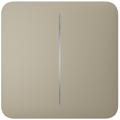 Умный сенсорный двухклавишный проходной выключатель света Ajax LightSwitch (2-gang/2-way) Jeweller ivory